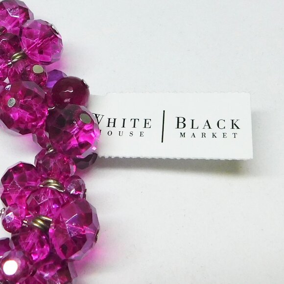 WHBM - Fuchsia Bauble Beaded Stretch Bracelet - New With Tags - Picture 4 of 5